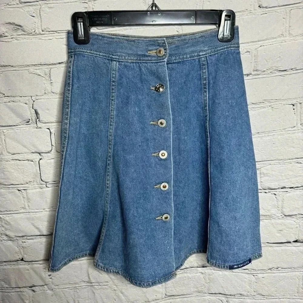 Vintage Y2K No Excuses Tough Jeans Femme Fatale Women’s Jean Skirt size 3/4